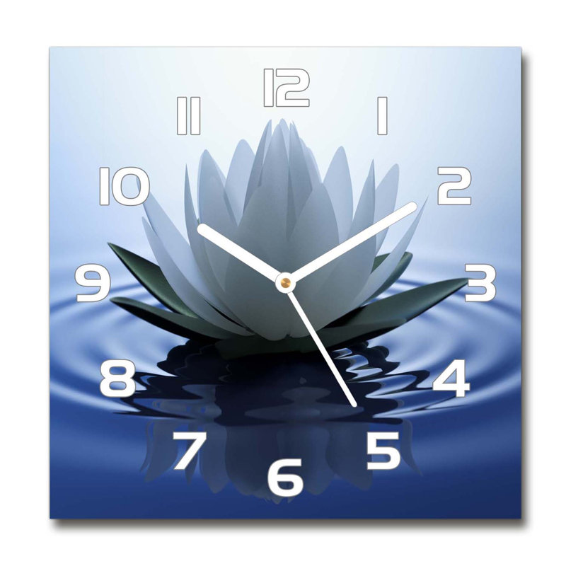 Glass Wall Clock, White/Blue