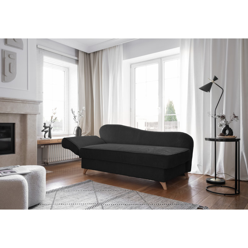 Chic Charlotte Storage Chaise Longue, Left facing, Anthracite