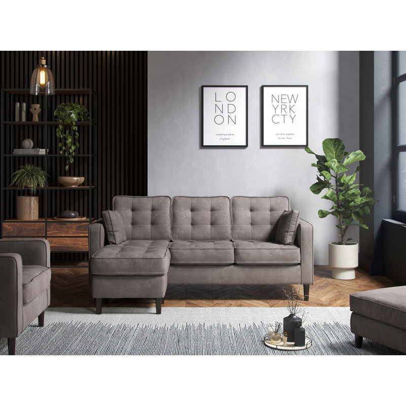 Arlo 3 Seater Sofa & Chaise, Pewter