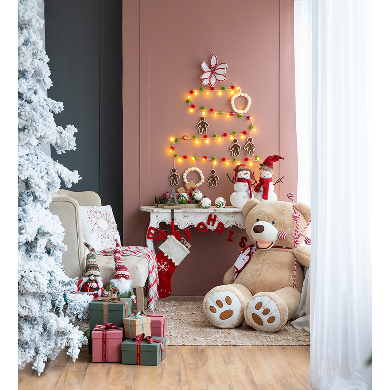 Ensemble de 6 décorations d'arbre de Noël en laine 6,5 pouces