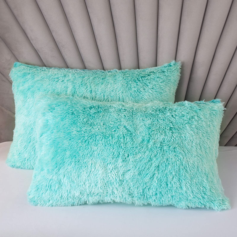 EMME Plush Shaggy 2/3pcs Duvet Cover Set Luxury Fuzzy Comforter Cover Set Bedding Set, Teal
