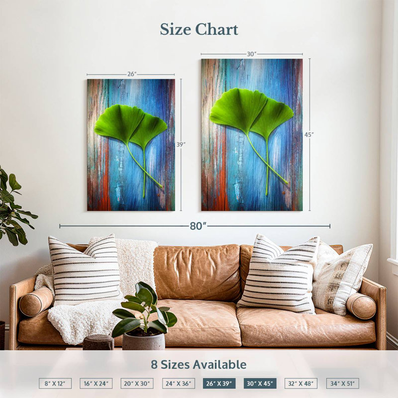 Harnek Gingko Green Leaves, 39" H x 26" W