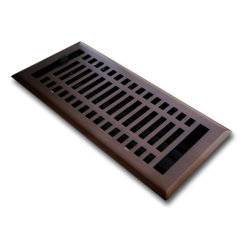 Registre de fixation en métal pour plancher / mur, Bronze huilé, 12 x 2