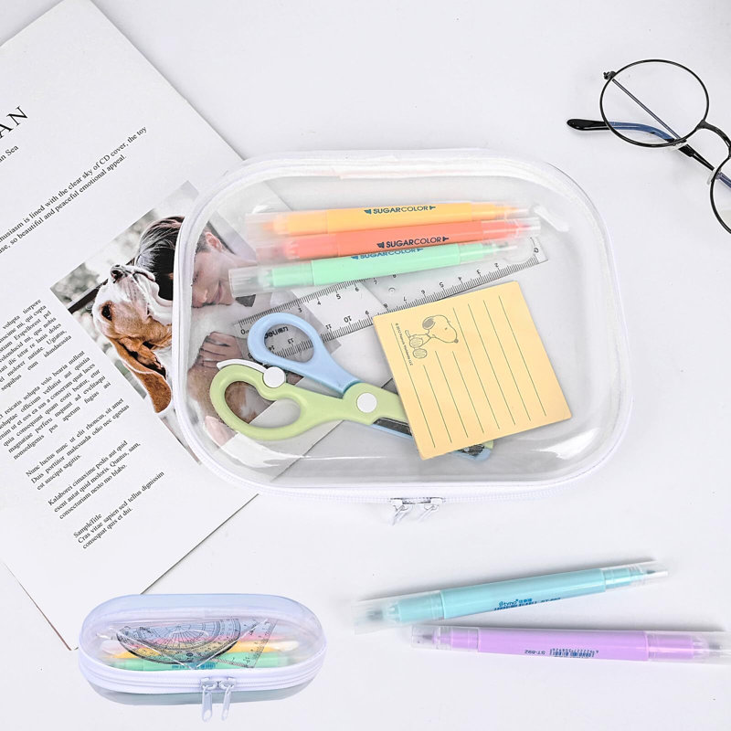 Sac de rangement transparent pour articles de toilette