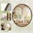 Beaded Round Wall Mirror Decorative Vanity Bathroom Mirror With Resin Frame-820539361-820539366