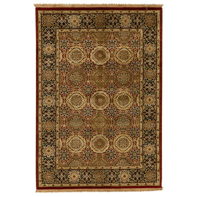 High-Quality Hand-Knotted Red And Black Area Rug