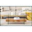 Table basse 43,3 pouces à double couche en verre trempé - capacité de 250 lb, extensible Facile à nettoyer pour le salon-121048639