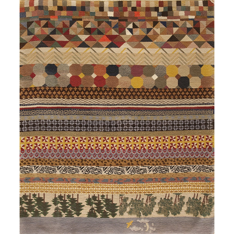 Vintage Mid Century Modern Art Deco Chinese Rug
