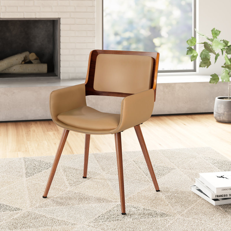 Nunda Faux Leather Mid-Century Dining Chair, Desert Sandstone