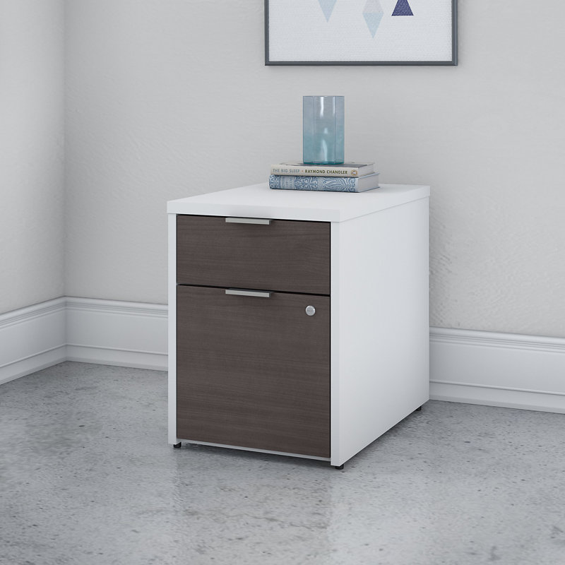 Jamestown 16'' Wide 2 -Drawer File Cabinet, White/Storm Gray