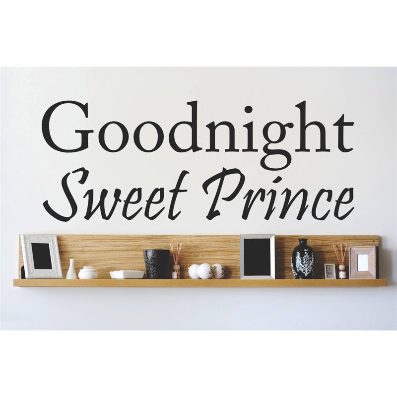 Décalcomanie murale prince doux goodnight, Noir, H 12 po x l 30 po x P 0,16 po