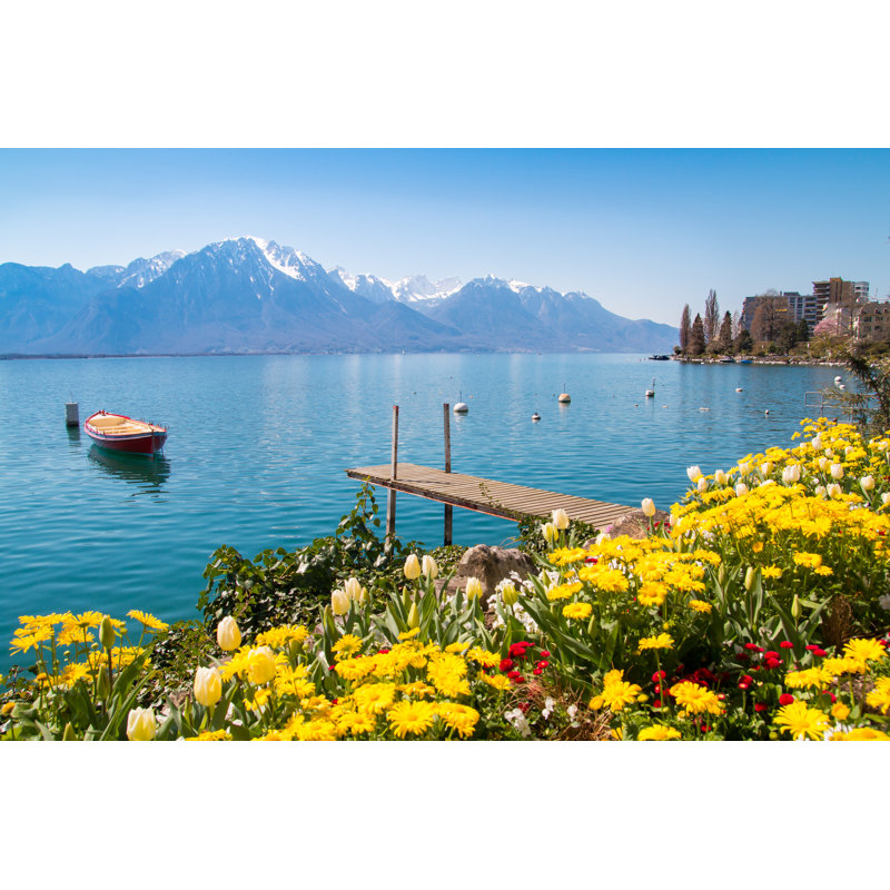 Swiss Riviera Of Lake Geneva - Wrapped Canvas Print, 61cm H x 91cm W