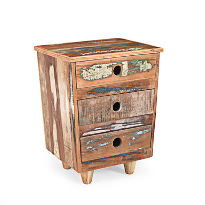 Wood Nightstand End Table With Drawers