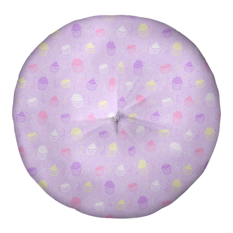 Coussin de sol Katelyn Elizabeth, H 26 po x l 26 po, Mauve / Blanc