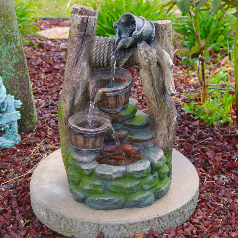 Ahmed Weather Resistant Floor Fountain with Light