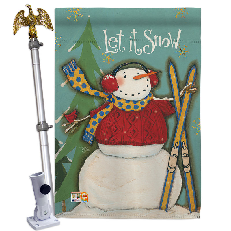 Ensemble de drapeaux en polyester 40 x 28 po Let It Snow Impressions