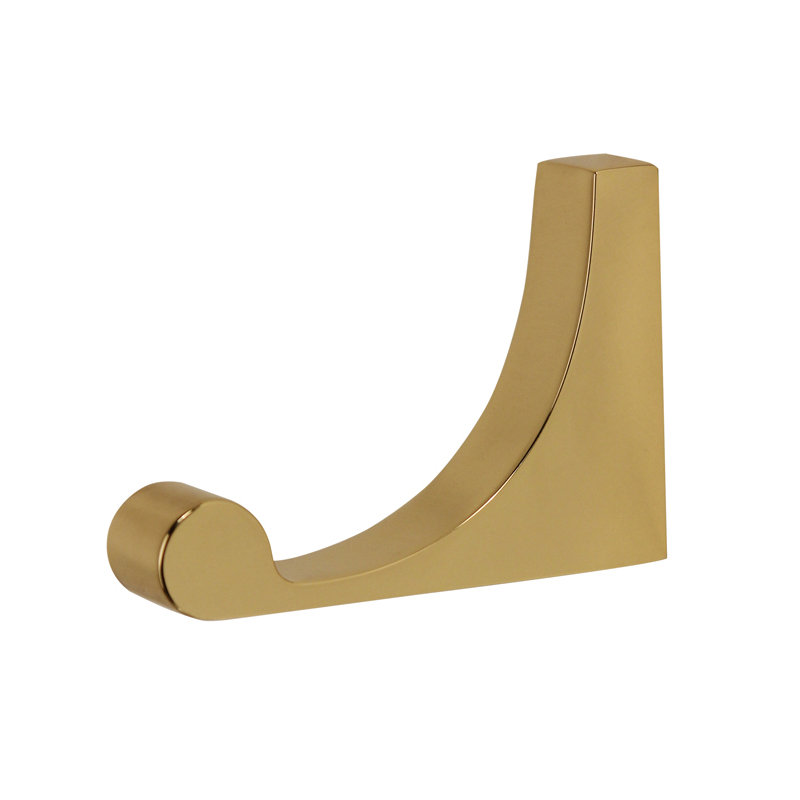 Luna Single Robe Hook, Polished Brass