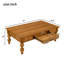 Ensemble de 3 tables basses avec tiroir, table basse vintage et 2 tables de bout pour salon, bureau, appartement, naturel-1141467067