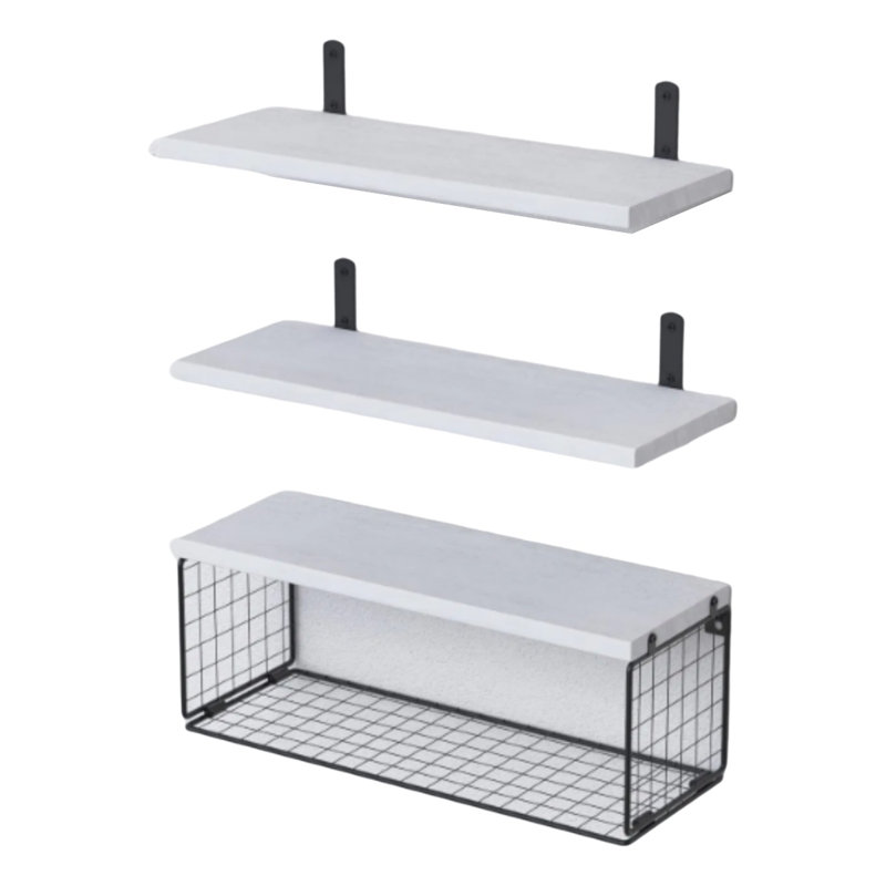 Above Toilet Bathroom Shelf For Wall Decor Floating Shelf, White, White