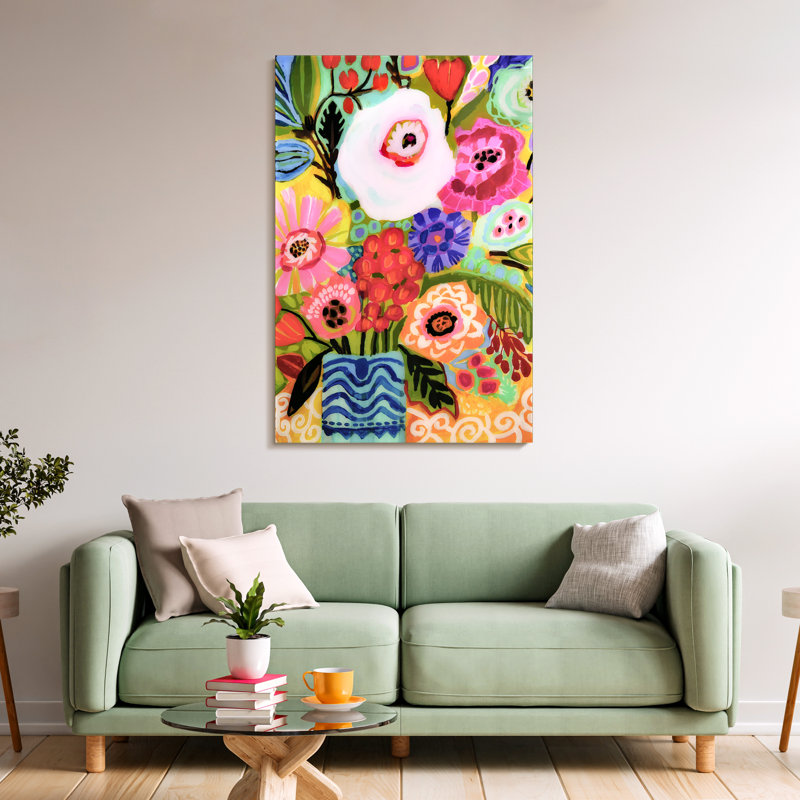 «Fresh Flowers in Vase II», reproduction sur verre