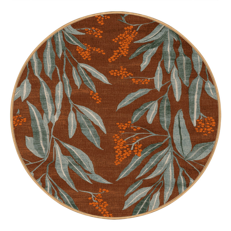  Tapis lavable à l'argousier, Rond 4 pi