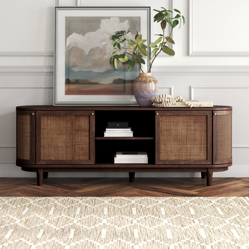 Salvatore Unfinished TV Stand for TVs up to 88", Brown
