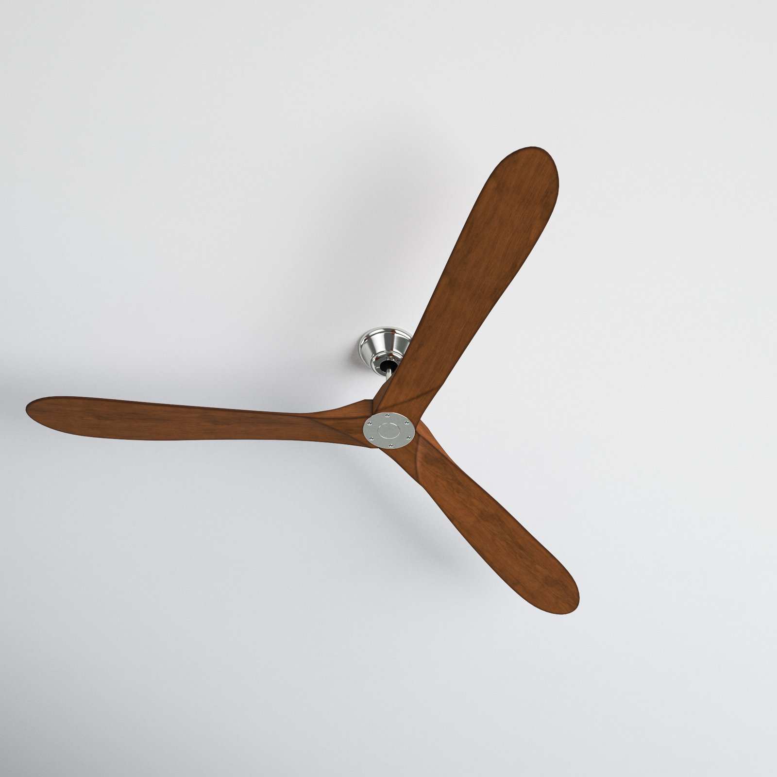 Obsidian 3 Blade Ceiling Fan, Brushed Steel with Koa Blades, 70 inches