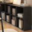 Bureau de direction en bois massif noir en forme de L-103464223-103464221
