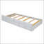 Lit simple en bois avec tête de lit de rangement et prises de courant