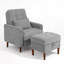 Upholstered Armchair with Footstool-1354990037
