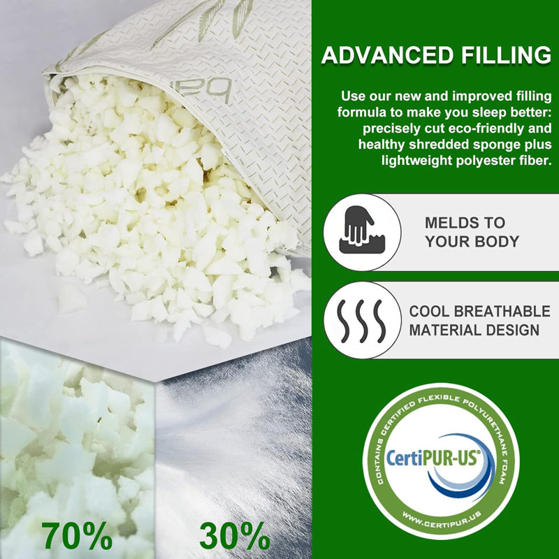 Luby From Bamboo Bed Pillow, Standard
