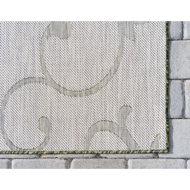 Outdoor Kona Area Rug Moss Color, Rectangle 8' x 11'4"