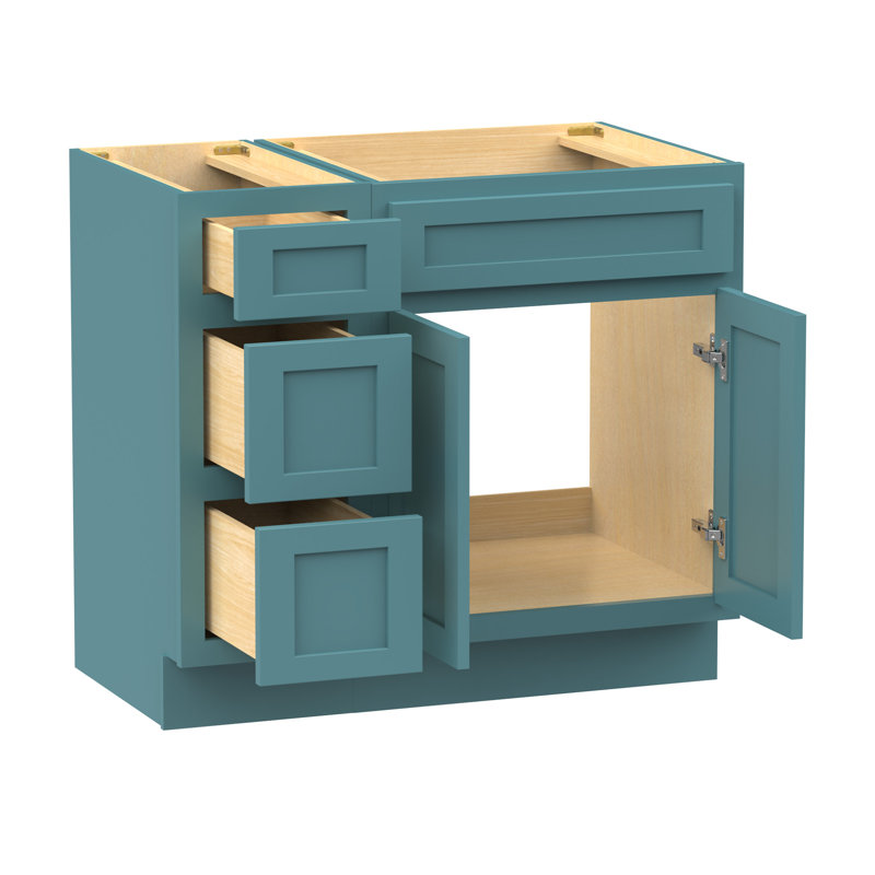 Base de meuble-lavabo simple 36 po seulement, Bleu sarcelle