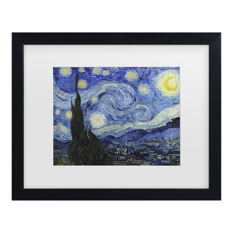  Art mural encadré - Décoration murale Vincent Van Gogh, Noir, H 16 po x l 20 po x P 0,5 po