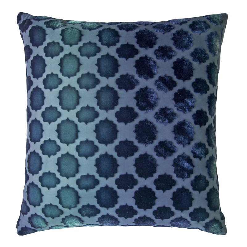 Square Velvet Pillow Cover & Insert, Shark, 18" x 18"