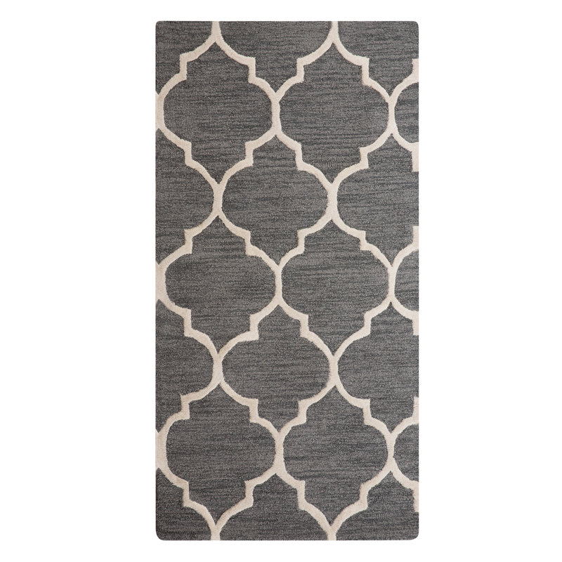 Yalova Geometric Wool Hand Woven Area Rug, Rectangle 80 x 150cm