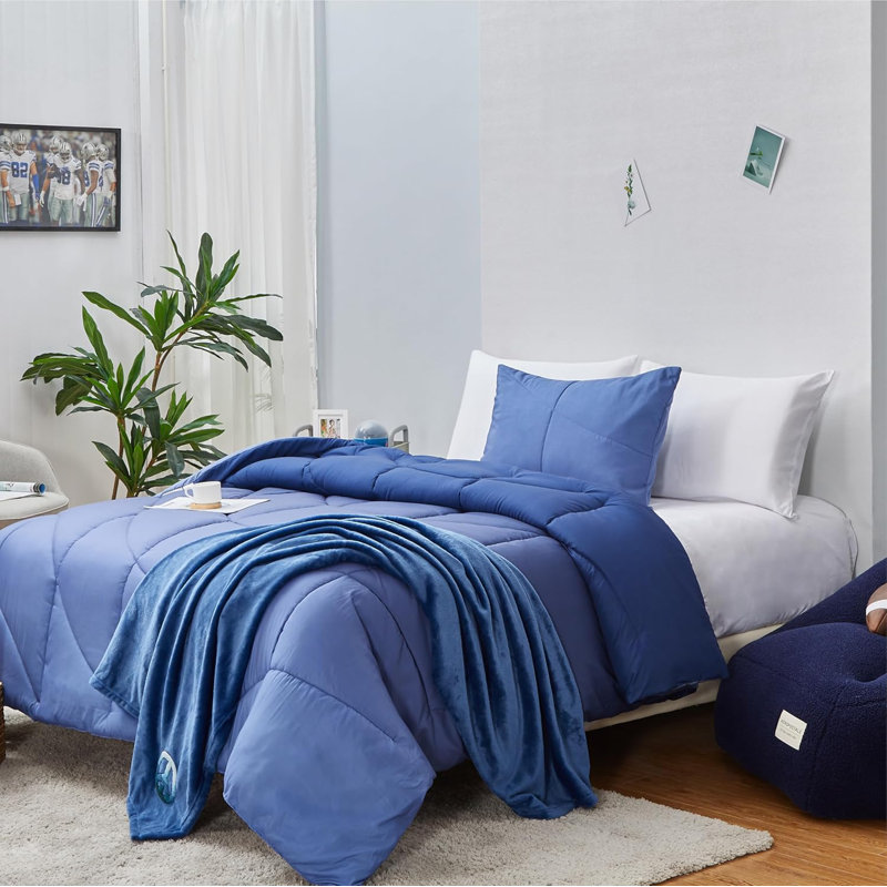 Ensemble d'édredon et de taie décorative pour la guimauve, Édredon double + 2 taies décoratives standards, Marine