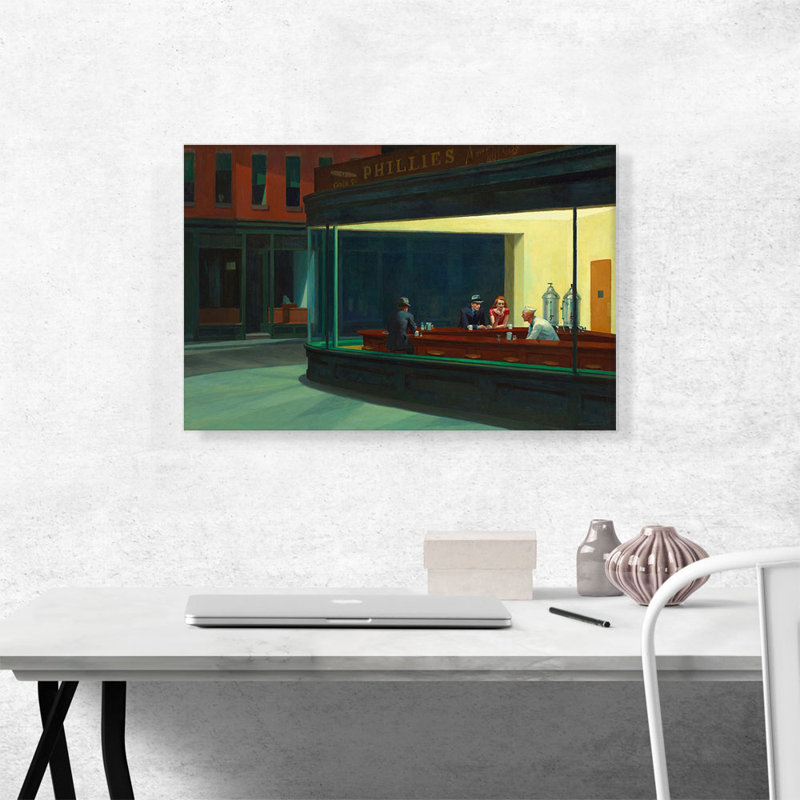 Nighthawks 1942 - impression, H 18 po x l 26 po x P 0,75 po