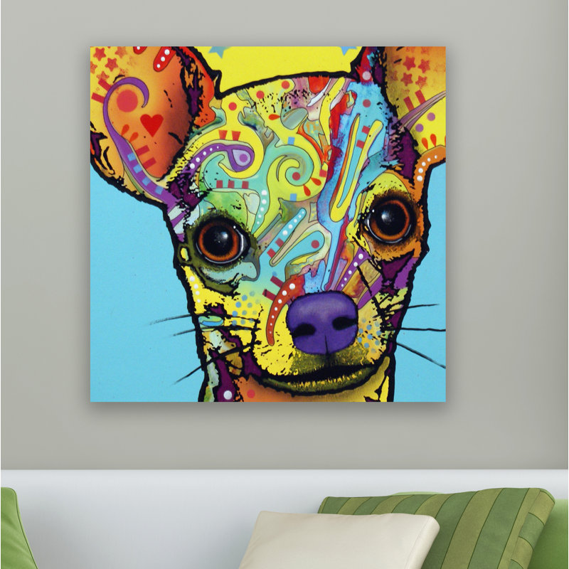« chihuahua », impression, H 20 po x l 16 po x P 0,5 po, Cadre noir, Blanc
