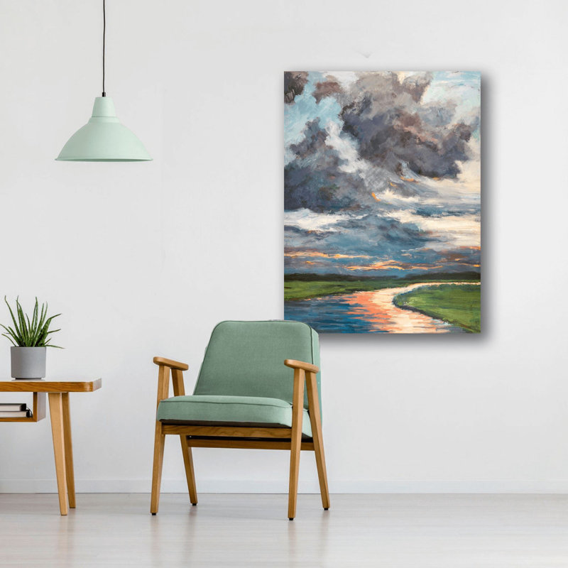 Thundersky - Artist Enhanced Canvas Print, Brown Framed Canvas, 41.5" H x 31.5" W