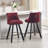 Set of 2,Back pull point design, velvet material, 360 degree rotation, back pull loop detachable design, rivet decoration, square foot wooden bar chair-1688597469