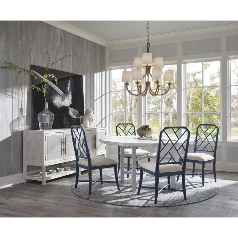 Beige Transitional 76'' Sideboard with Bronze Hardware