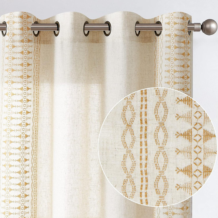 Union Rustic Kidist Linen Semi-Sheer Curtain Pair & Reviews