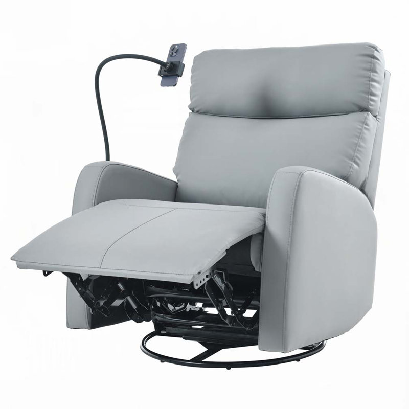 Chaise berçante pivotante inclinable avec support pour téléphone