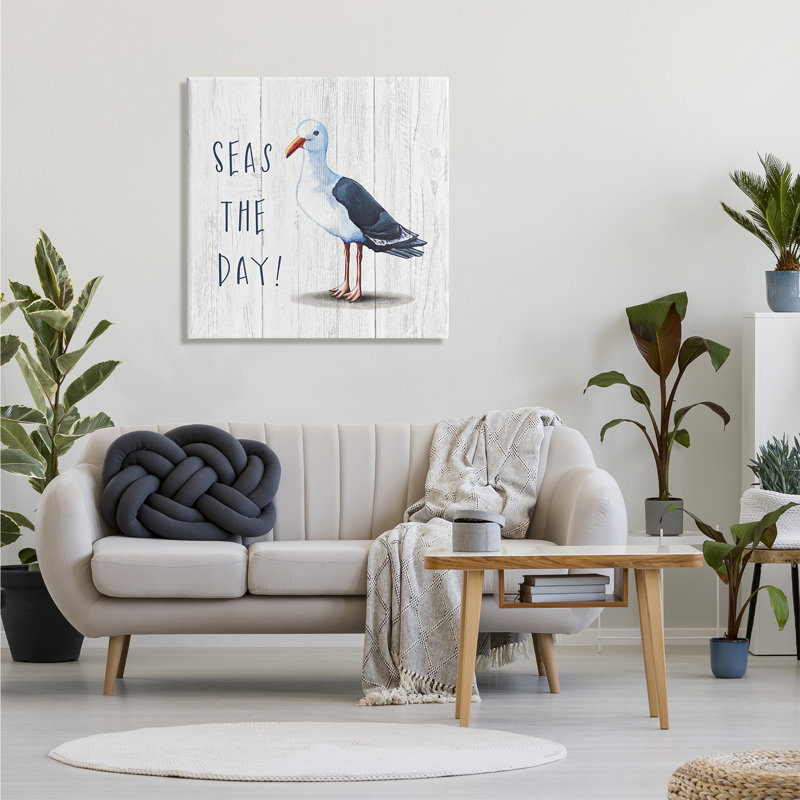 Seas The Day - Peinture, Toile tendue, H 30 po x l 30 po x 1,5 po