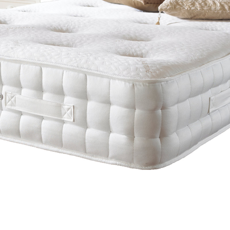 Arlette Pocketsprung Divan Bed Set, Silver Plush Velvet, King (5'), End Drawer
