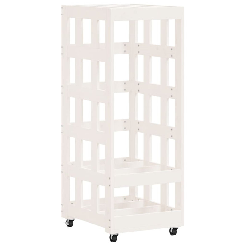 Jadir 15.7'' W Solid Wood Log Rack, White