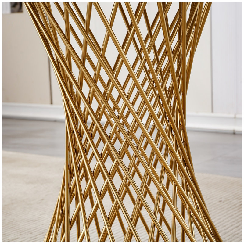 47" Round Dining Table, Gold