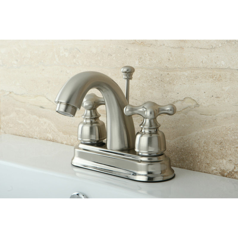 Restoration Centerset Bathroom Faucet with Drain Assembly, Brushed Nickel