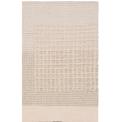 Genre Hand Tufted Wool/Cotton Geometric Rug in Gray/Beige